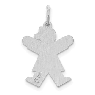 Sterling Silver Rhodium-plated Kid Charm XK1483SS