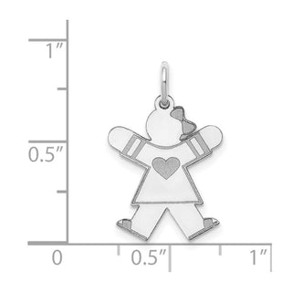 Sterling Silver Rhodium-plated Kid Charm XK1483SS