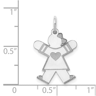Sterling Silver Rhodium-plated Kid Charm XK1483SS