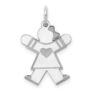 Sterling Silver Rhodium-plated Kid Charm XK1483SS
