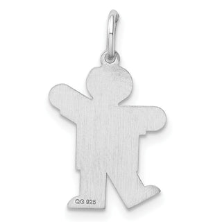 Sterling Silver Rhodium-plated Kid Charm XK1554SS