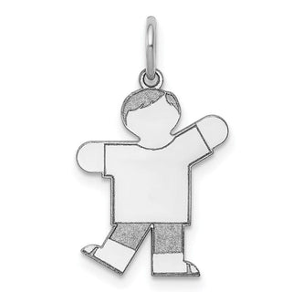 Sterling Silver Rhodium-plated Kid Charm XK1554SS