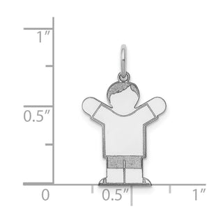 Sterling Silver Rhodium-plated Kid Charm XK1556SS