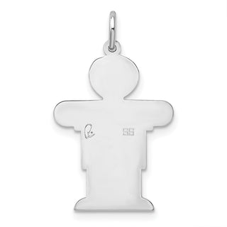 Sterling Silver Rhodium-plated Kid Charm XK1557SS
