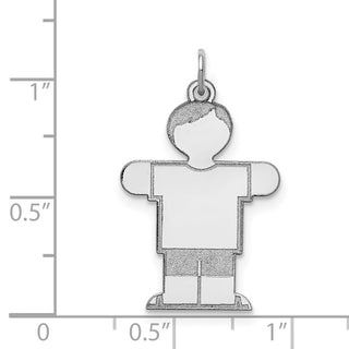 Sterling Silver Rhodium-plated Kid Charm XK1557SS