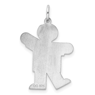 Sterling Silver Rhodium-plated Kid Charm XK1558SS