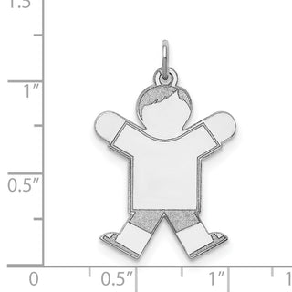 Sterling Silver Rhodium-plated Kid Charm XK1559SS