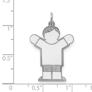 Sterling Silver Rhodium-plated Kid Charm XK1560SS