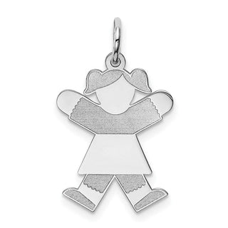 Sterling Silver Rhodium-plated Kid Charm XK1563SS