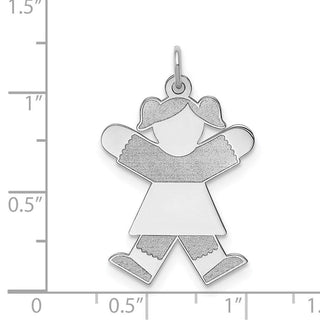 Sterling Silver Rhodium-plated Kid Charm XK1567SS