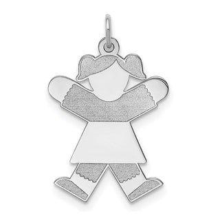 Sterling Silver Rhodium-plated Kid Charm XK1567SS