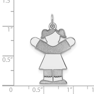 Sterling Silver Rhodium-plated Kid Charm XK1568SS