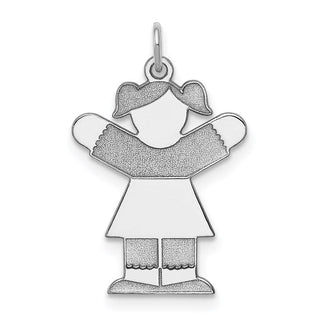 Sterling Silver Rhodium-plated Kid Charm XK1568SS
