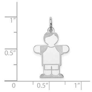 Sterling Silver Rhodium-plated Kid Charm XK1569SS
