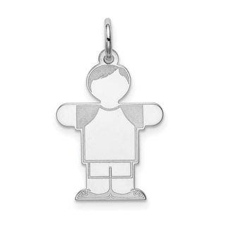 Sterling Silver Rhodium-plated Kid Charm XK1569SS