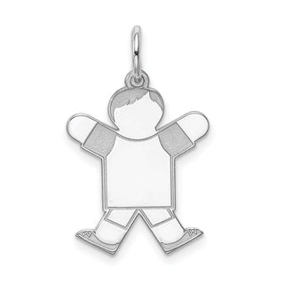 Sterling Silver Rhodium-plated Kid Charm XK1571SS