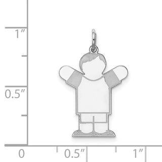 Sterling Silver Rhodium-plated Kid Charm XK1572SS