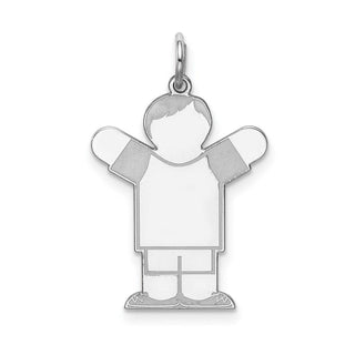 Sterling Silver Rhodium-plated Kid Charm XK1572SS