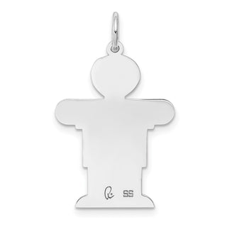 Sterling Silver Rhodium-plated Kid Charm XK1573SS