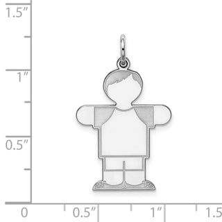 Sterling Silver Rhodium-plated Kid Charm XK1573SS
