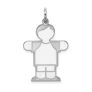 Sterling Silver Rhodium-plated Kid Charm XK1573SS