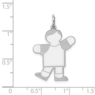 Sterling Silver Rhodium-plated Kid Charm XK1574SS
