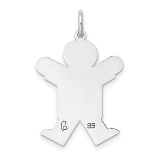 Sterling Silver Rhodium-plated Kid Charm XK1575SS