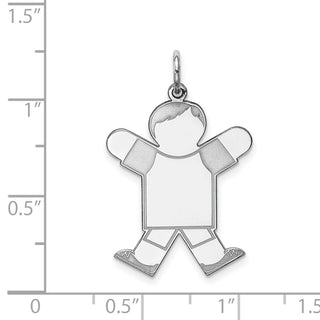 Sterling Silver Rhodium-plated Kid Charm XK1575SS