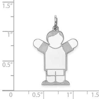Sterling Silver Rhodium-plated Kid Charm XK1576SS