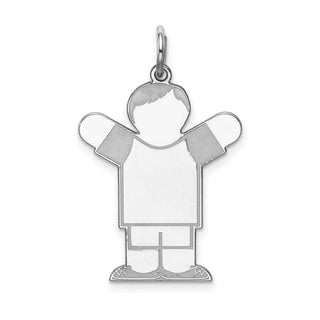 Sterling Silver Rhodium-plated Kid Charm XK1576SS
