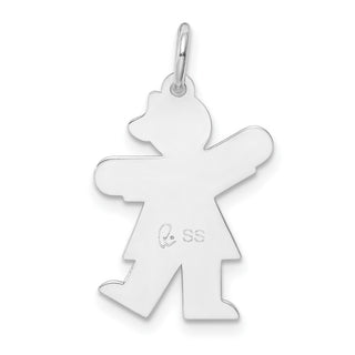 Sterling Silver Rhodium-plated Kid Charm XK1578SS