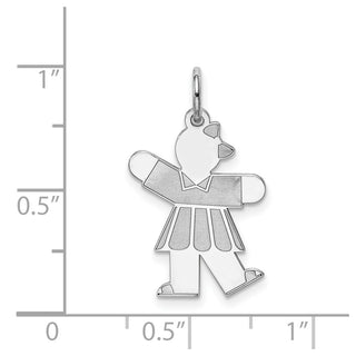 Sterling Silver Rhodium-plated Kid Charm XK1578SS