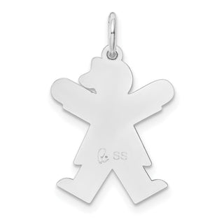 Sterling Silver Rhodium-plated Kid Charm XK1579SS