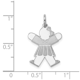 Sterling Silver Rhodium-plated Kid Charm XK1579SS