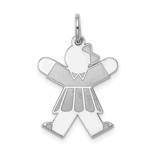 Sterling Silver Rhodium-plated Kid Charm XK1579SS