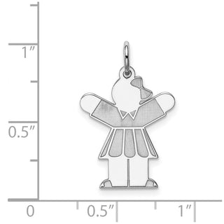 Sterling Silver Rhodium-plated Kid Charm XK1580SS