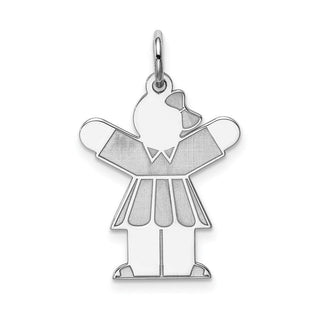 Sterling Silver Rhodium-plated Kid Charm XK1580SS