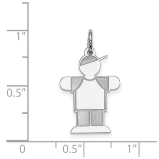 Sterling Silver Rhodium-plated Kid Charm XK1585SS