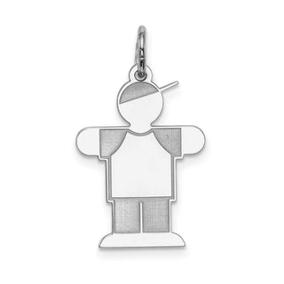 Sterling Silver Rhodium-plated Kid Charm XK1585SS