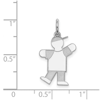 Sterling Silver Rhodium-plated Kid Charm XK1586SS