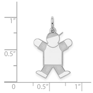 Sterling Silver Rhodium-plated Kid Charm XK1587SS