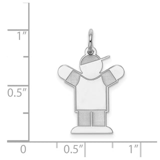 Sterling Silver Rhodium-plated Kid Charm XK1588SS