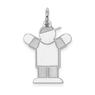 Sterling Silver Rhodium-plated Kid Charm XK1588SS