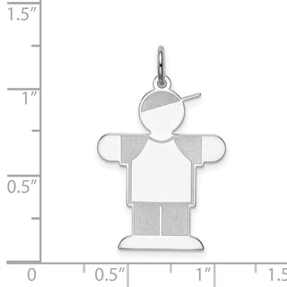 Sterling Silver Rhodium-plated Kid Charm XK1589SS