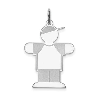 Sterling Silver Rhodium-plated Kid Charm XK1589SS