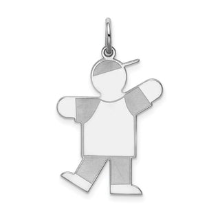 Sterling Silver Rhodium-plated Kid Charm XK1590SS