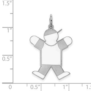 Sterling Silver Rhodium-plated Kid Charm XK1591SS