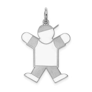 Sterling Silver Rhodium-plated Kid Charm XK1591SS