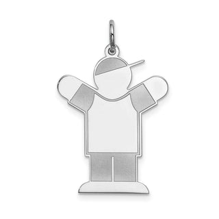 Sterling Silver Rhodium-plated Kid Charm XK1592SS