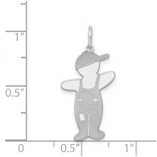 Sterling Silver Rhodium-Plated Spunky Cuddle Charm